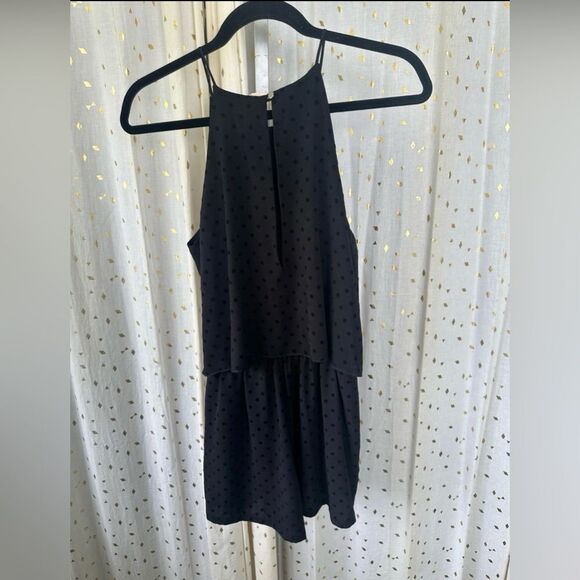 Tyche Polka Dot Spaghetti Straps Keyhole Front Tie Playsuit Romper Pockets L - Picture 6 of 8